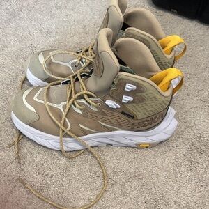 Hoka Beige and Mustard Hiking Boots- Size 7